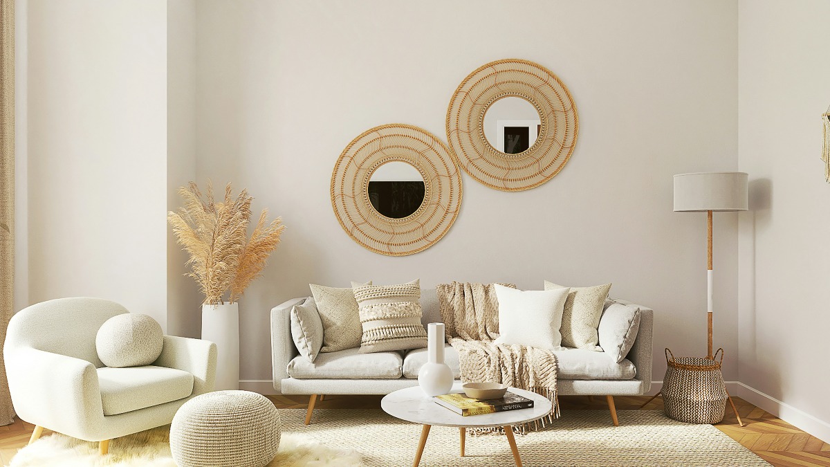 Living room with sofa, chairs, and coffee table