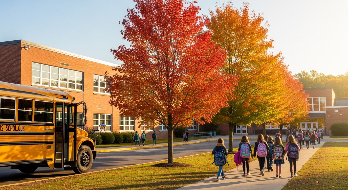 CT School with a bus